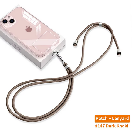 Universal Smartphone-Kette | max. 80 cm Trageweite | Polyester-Seil | Inkl. Halterung