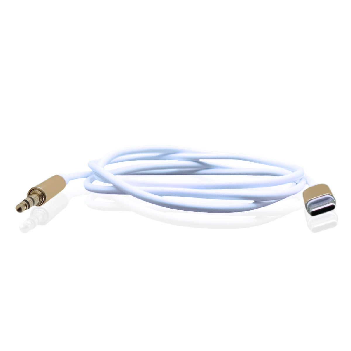 getgad.ch - Audio 1 m Kabel USB Typ-C auf 3.5 mm Kopfhöreranschluss AUX | Weiss-Gold