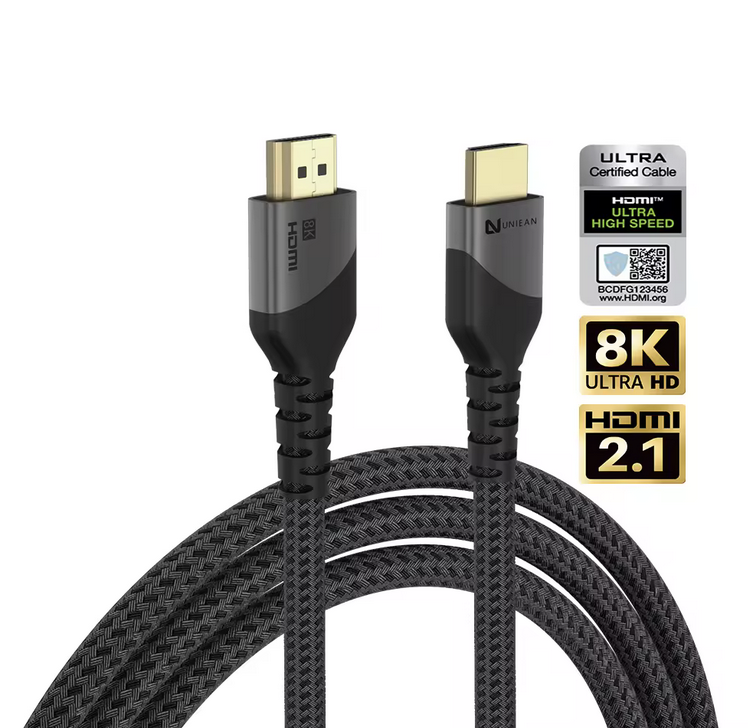 getgad.ch - HDMI auf HDMI Kabel 2.1 4K | 120Hz | 8K 60Hz | 48 GBs | 1 Meter | Grau - 3