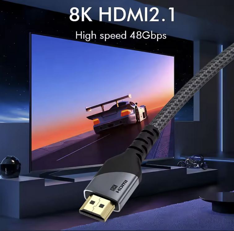 getgad.ch - HDMI auf HDMI Kabel 2.1 4K | 120Hz | 8K 60Hz | 48 GBs | 1 Meter | Grau - 5