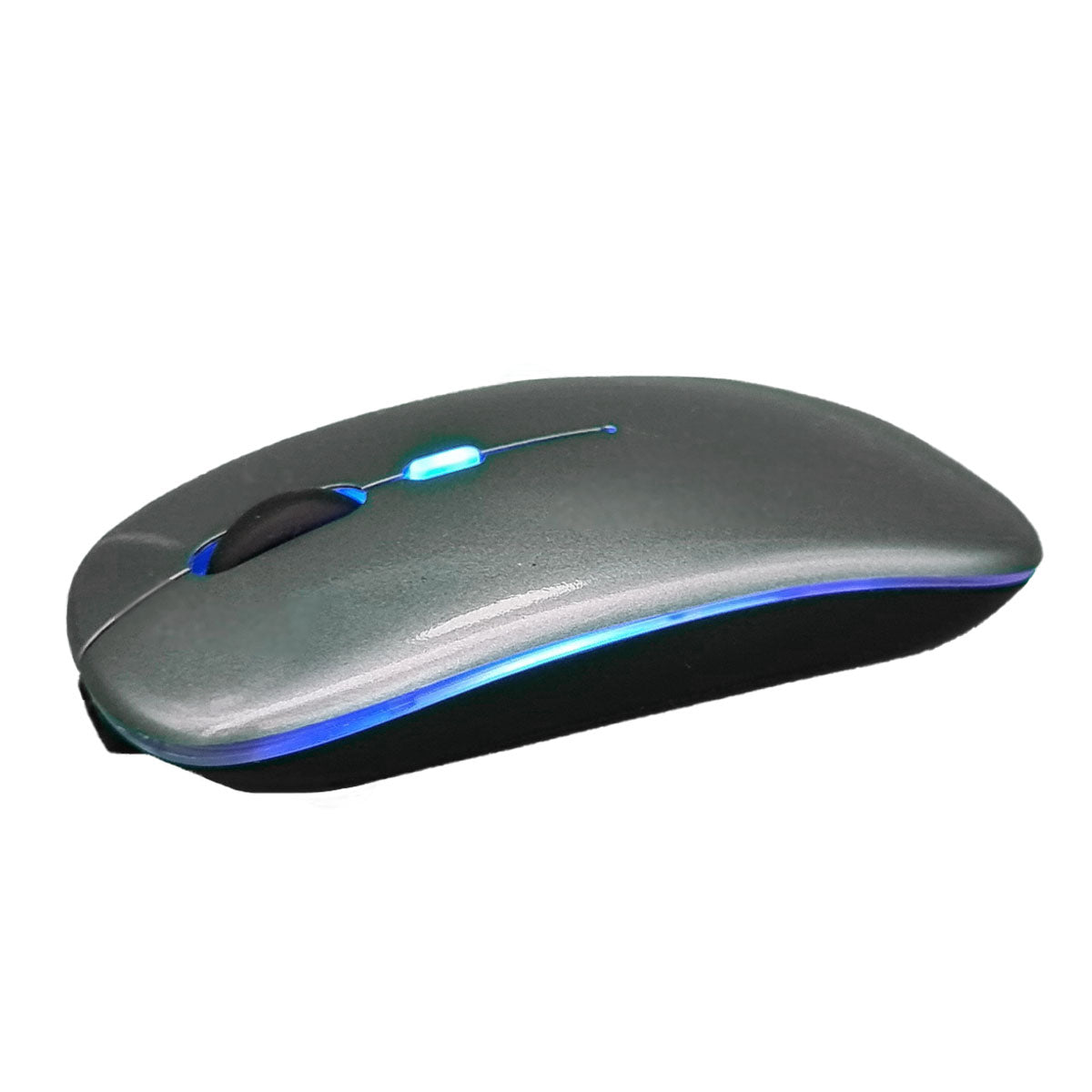 getgad.ch - LED Wireless Computer Maus | Bluetooth | LED Beleuchtung | 2.4 GHz | Grau Licht Blau - 2