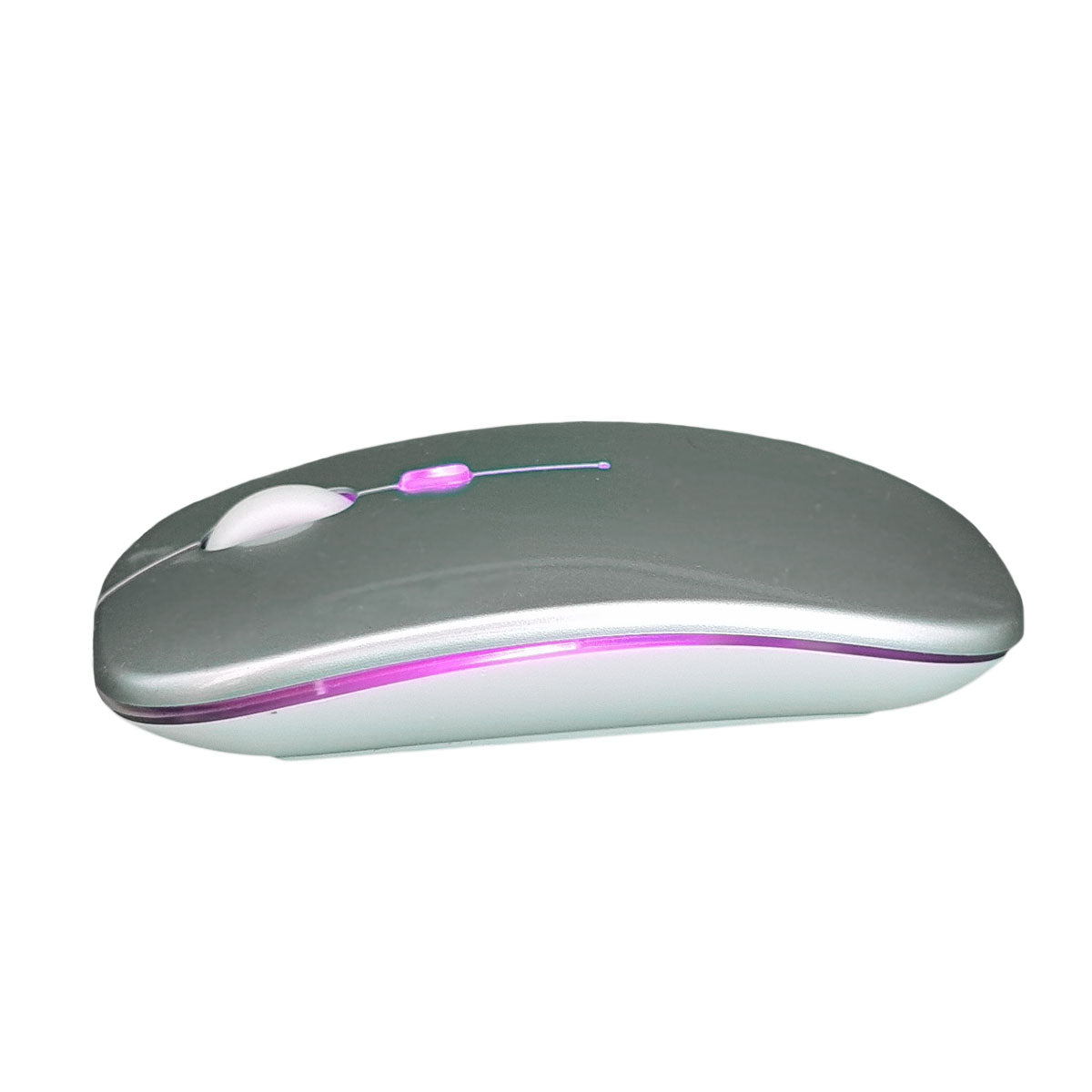 getgad.ch - LED Wireless Computer Maus | Bluetooth | LED Beleuchtung | 2.4 GHz | Silber Licht Lila