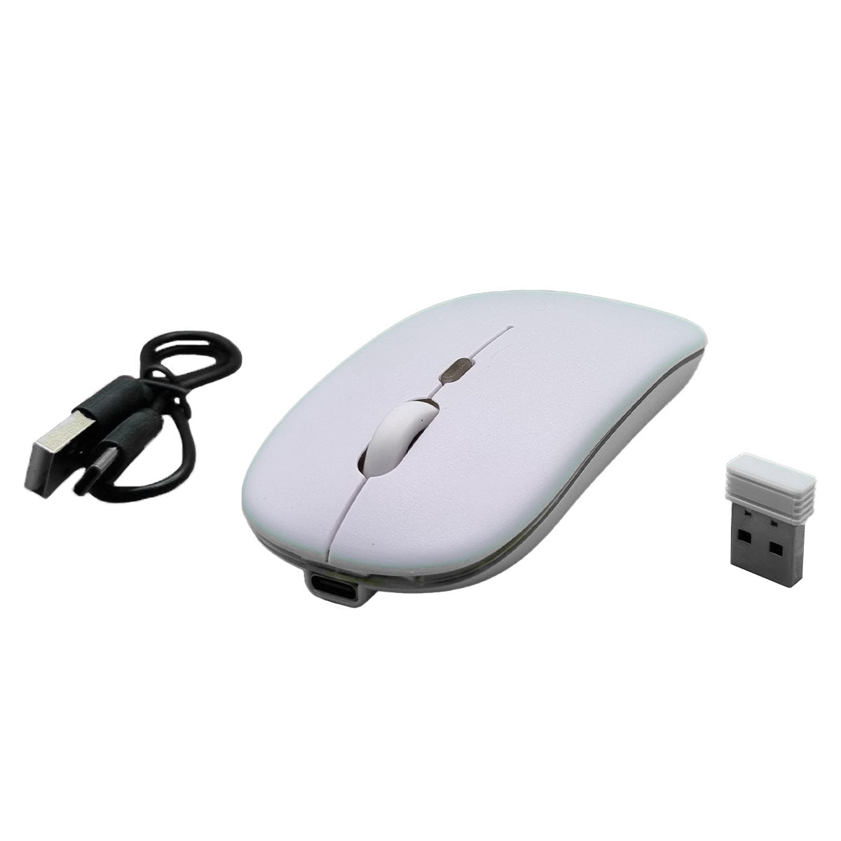 getgad.ch - LED Wireless Computer Maus | Bluetooth | LED Beleuchtung | 2.4 GHz | Weiss - komplett