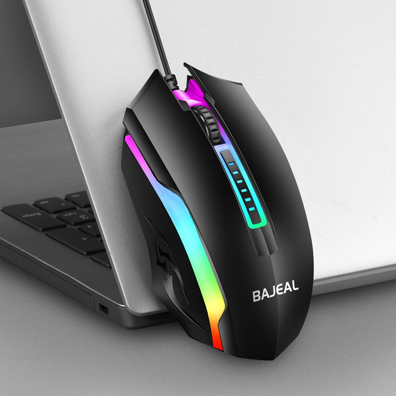 Bajeal LED Gaming Computer Maus | Kabelgebunden USB-A | 1200 DPI
