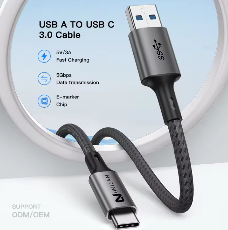 getgad.ch - Premium USB-A 3.0 auf USB-C Schnellladekabel | 5 GB/s High Speed Datenübertragung - 4