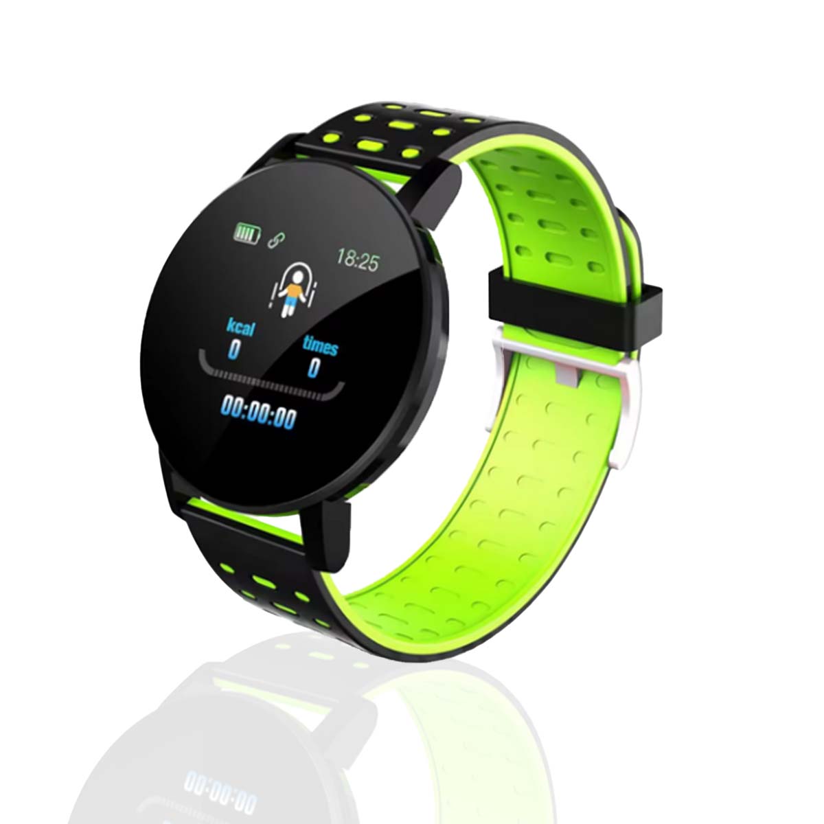 Smartwatch 119 PLUS | 1.3 Farbdisplay | Bluetooth | mit Anrufanzeige Kalorienzähler und vielem mehr | Schwarz-Grün