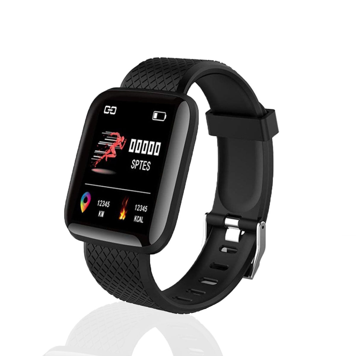 getgad.ch - Smartwatch 116 Plus | 1.3 Zoll Farbdisplay | Bluetooth | mit Anrufanzeige, Schrittzähler, Herzfrequenzmesser und mehr | Schwarz
