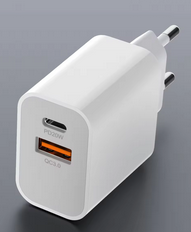 getgad.ch - Stromadapter 20 W Schnellladegerät | 2 Ports USB-C und USB-A 3.0 | Weiss - 3
