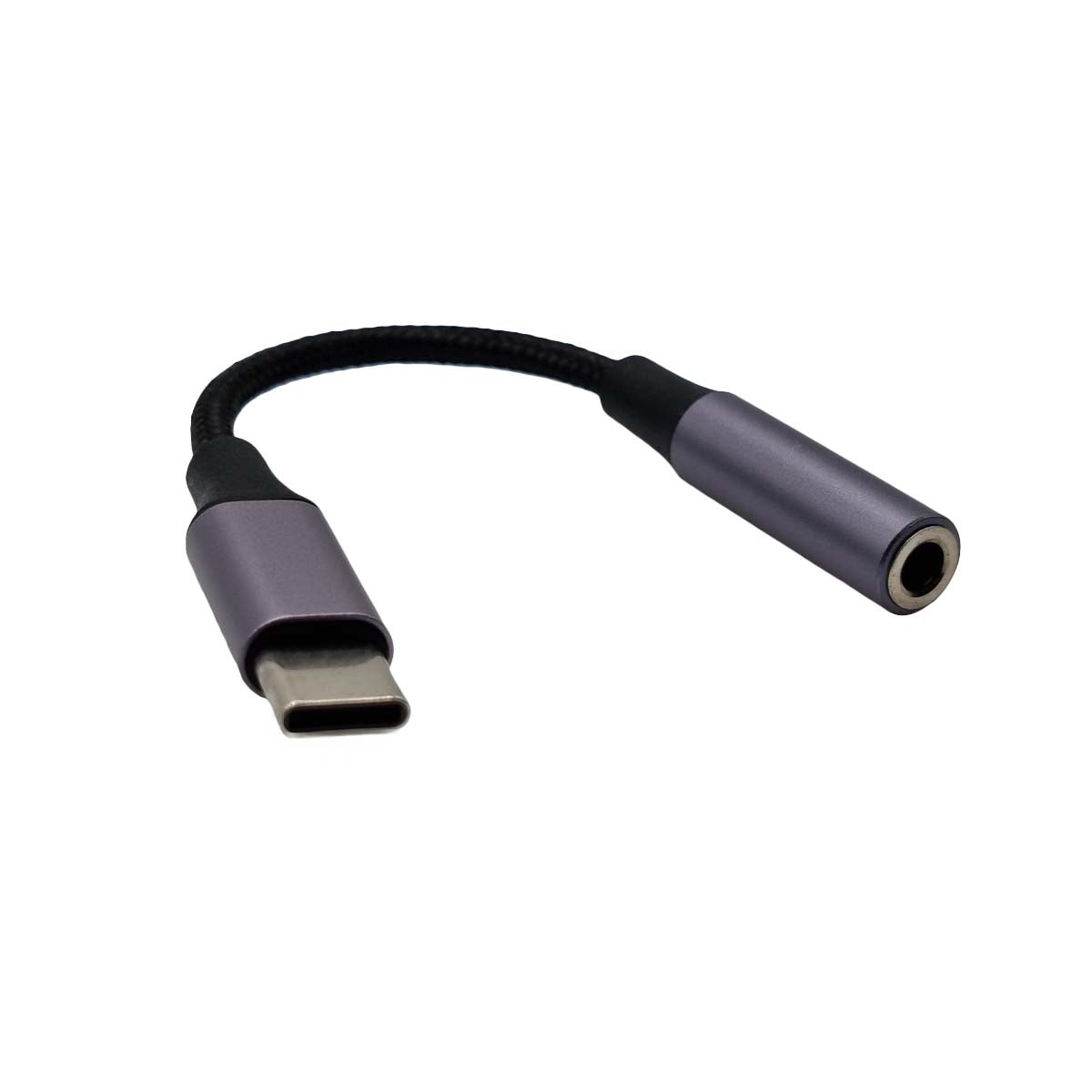 getgad.ch - USB Typ-C auf 3.5 mm AUX-Buchse Adapter| Nylon | Audio-Anschluss für USB-C Geräte | Lila - 3