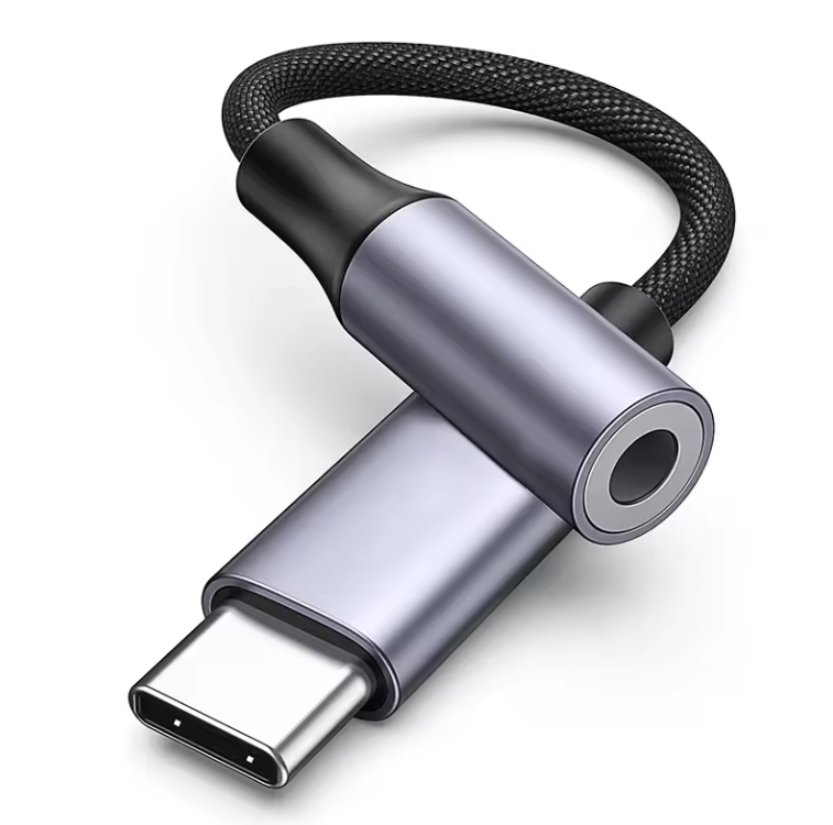 getgad.ch - USB Typ-C auf 3.5 mm AUX-Buchse Adapter| Nylon | Audio-Anschluss für USB-C Geräte | Lila - 4