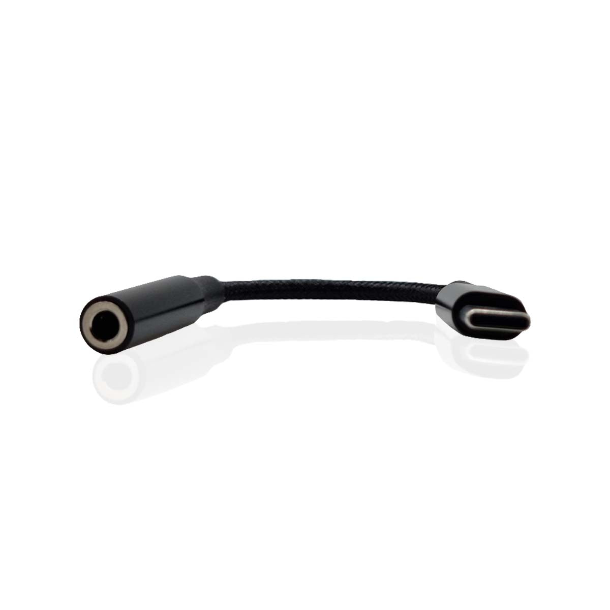 getgad.ch - USB Typ-C auf 3.5 mm AUX-Buchse Adapter| Nylon | Audio-Anschluss für USB-C Geräte | Schwarz
