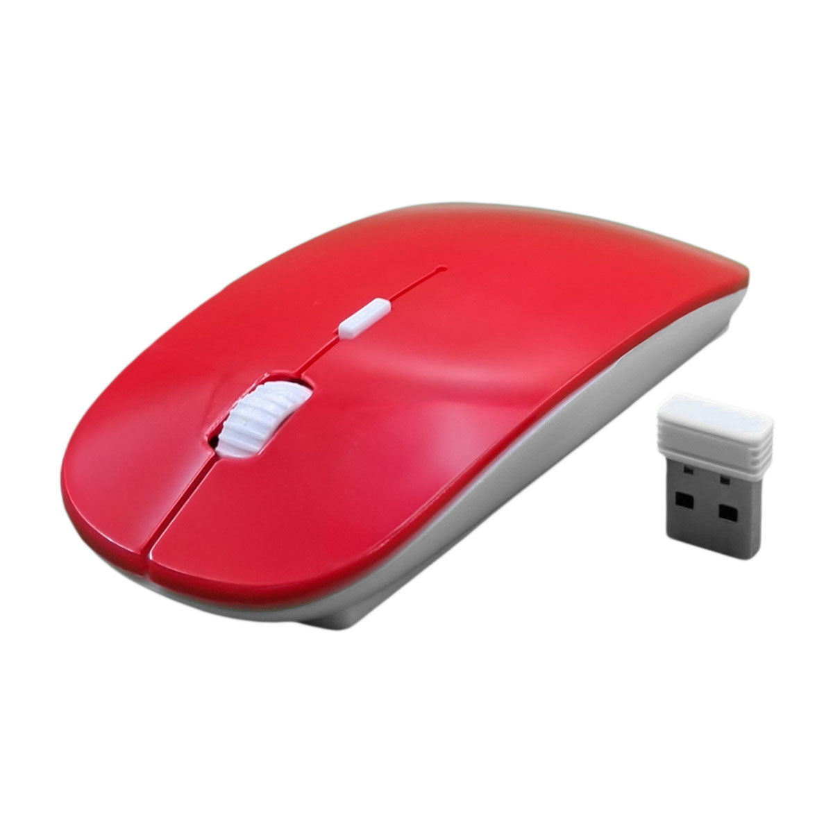 getgad.ch - USB Wireless Maus | Candy Farben | Batteriebetrieben | 2.4 GHz | Rot komplett