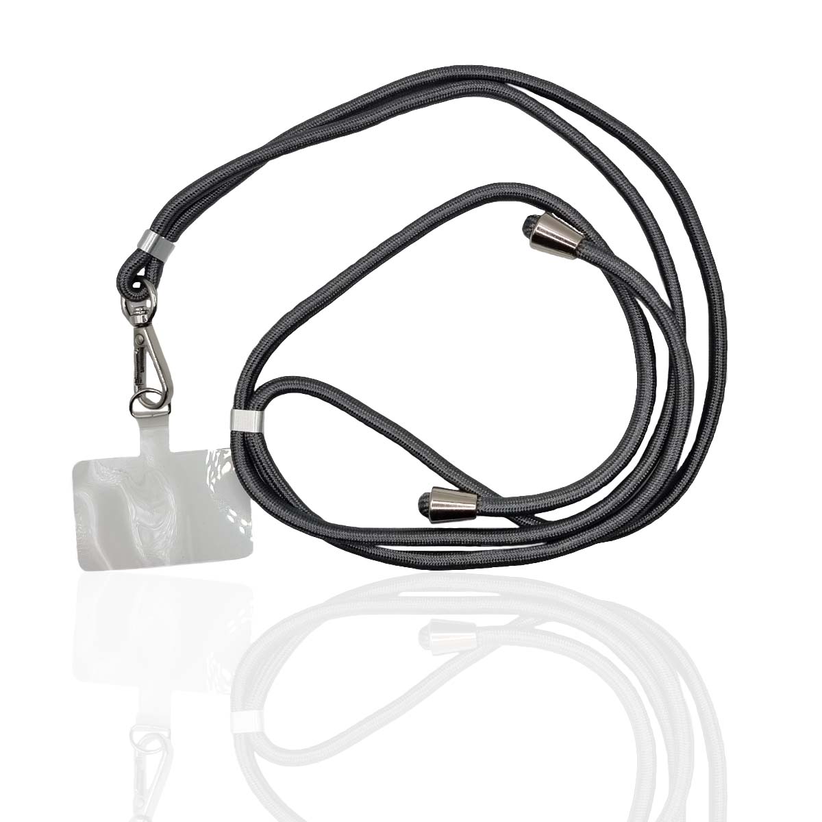 getgad.ch - Universal Smartphone Kette max. 80 cm Trageweite Polyester Seil inkl. Halterung | Schwarz-Weiss-Houndstooth-Grau