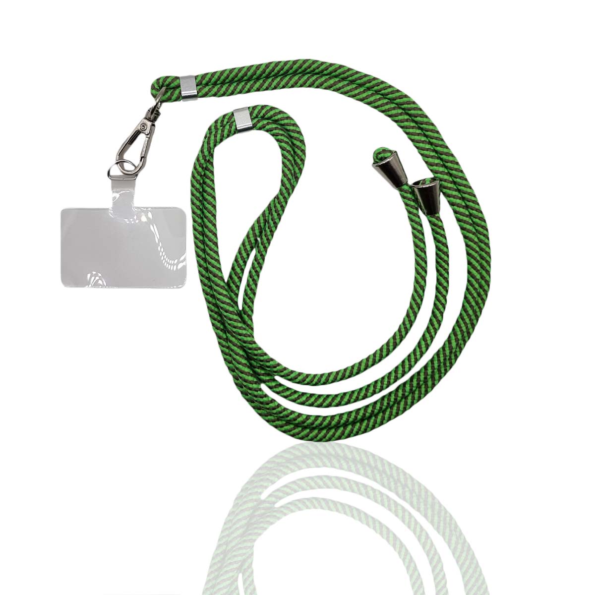 getgad.ch - Universal Smartphone Kette max. 80 cm Trageweite Polyester Seil inkl. Halterung | Schwarz-Weiss-Houndstooth-Gruen-Grau-Twill-Line-Muster