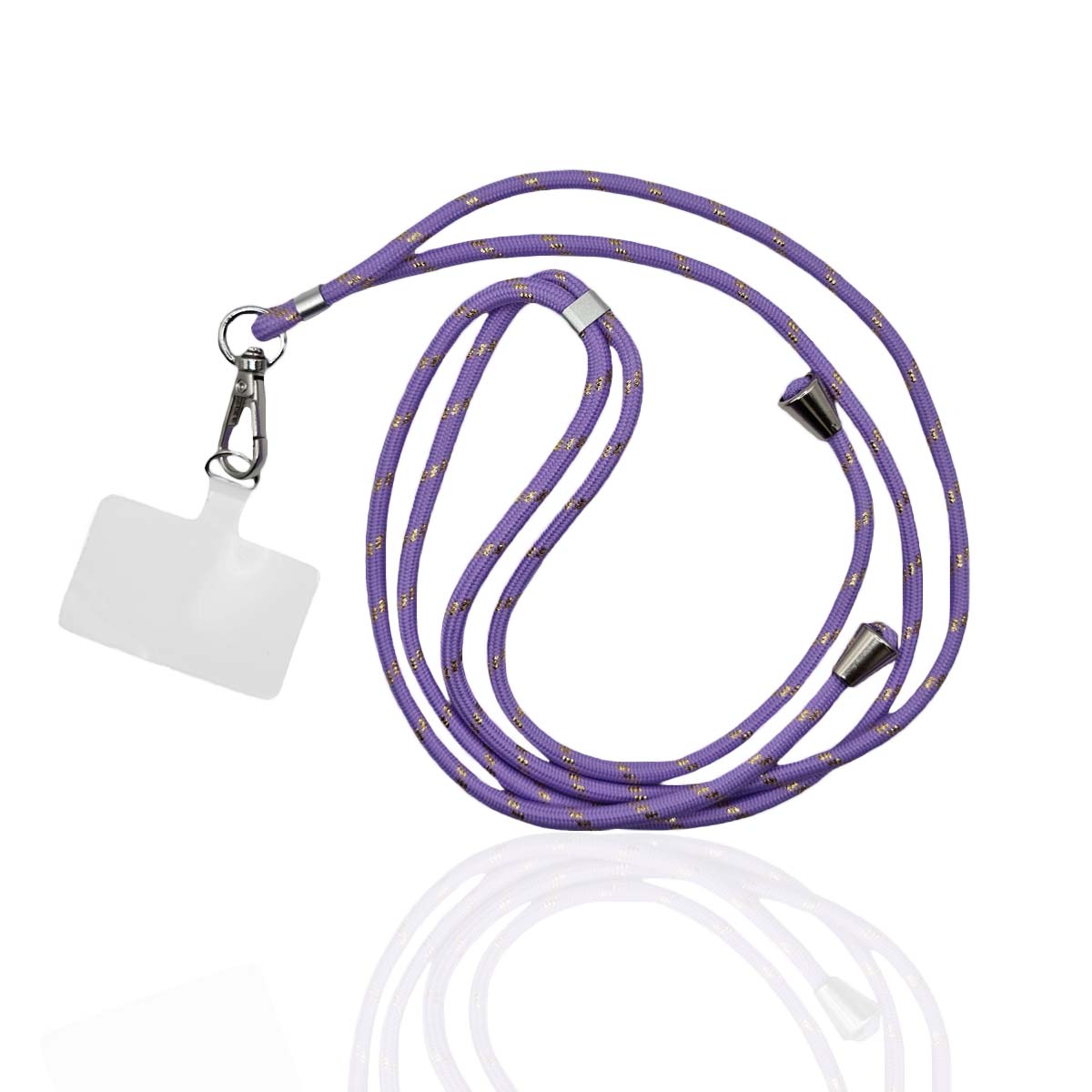getgad.ch - Universal Smartphone Kette max. 80 cm Trageweite Polyester Seil inkl. Halterung | Lila-Gold-Muster