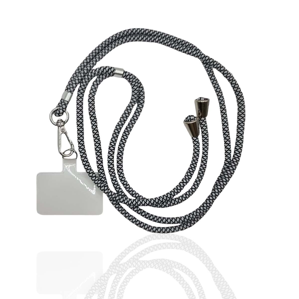 getgad.ch - Universal Smartphone Kette max. 80 cm Trageweite Polyester Seil inkl. Halterung | Schwarz-Mesh-Plaid-Muster