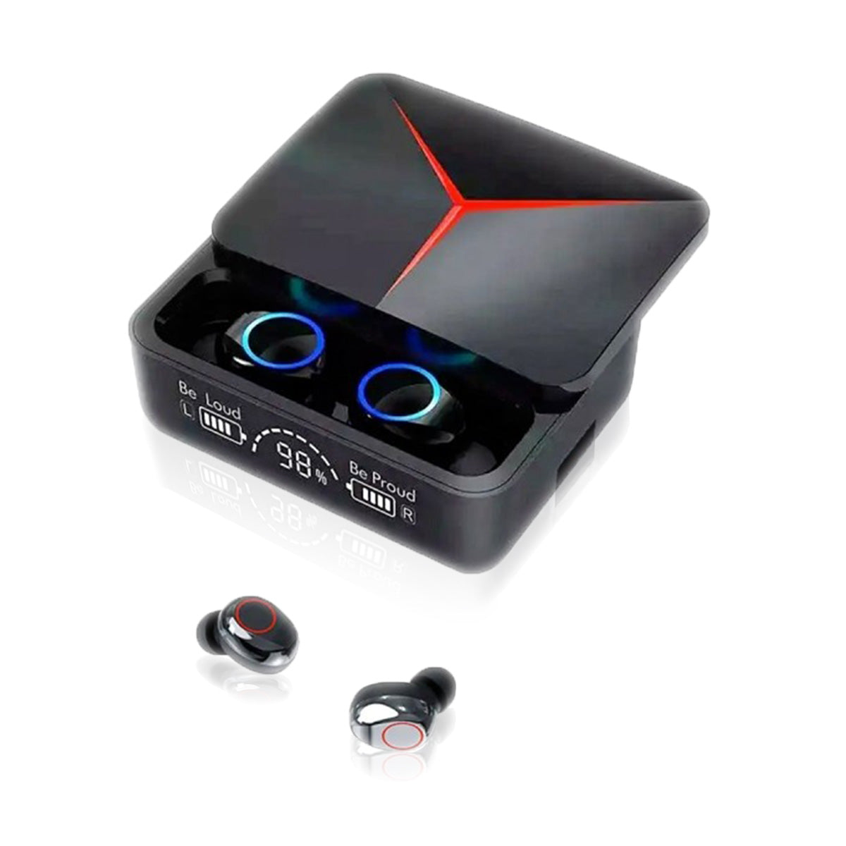 TWS M90 Pro Gaming Bluetooth In-Ear Kopfhörer | Ladecase und Powerbank in einem | LED