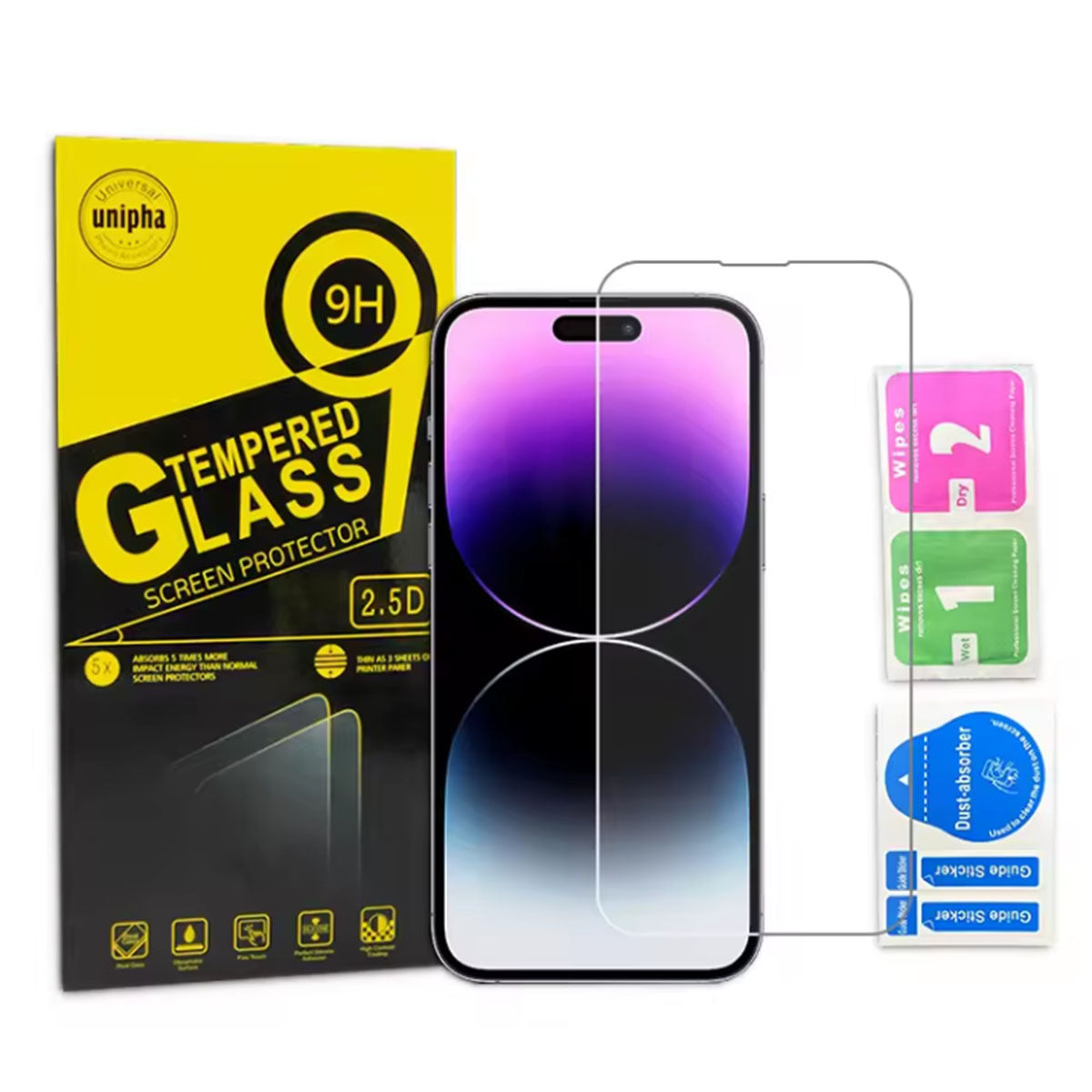 getgad.ch - iPhone 14 Pro Max Panzerglas | 9H Schutzfolie für Displayschutz | 2.5D Anti-Kratzer