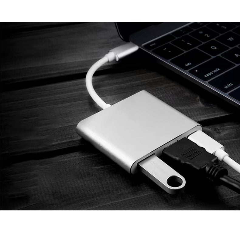 3 in 1 USB Hub | USB-C auf USB-C, HDMI, USB-A 3.0 | Multiport Adapter