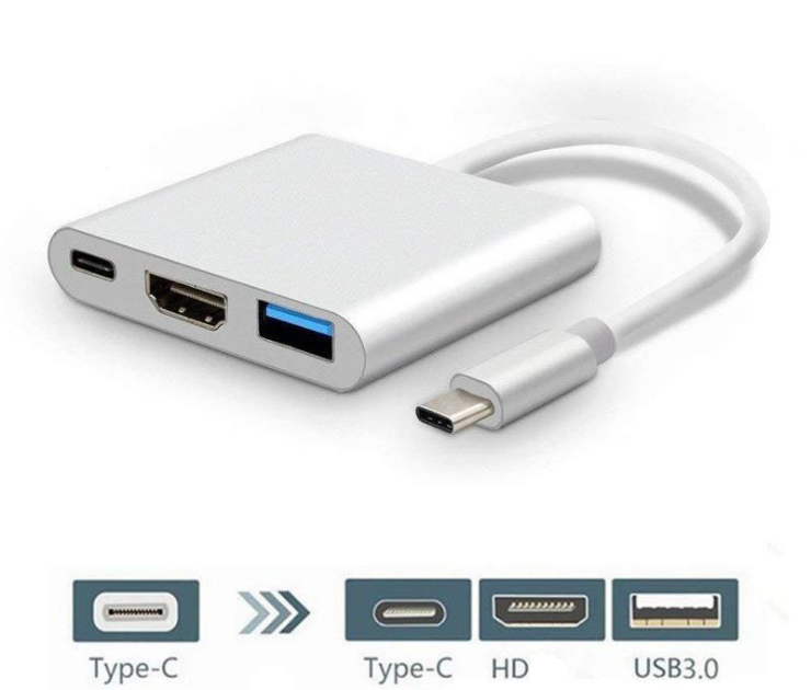 3 in 1 USB Hub | USB-C auf USB-C, HDMI, USB-A 3.0 | Multiport Adapter