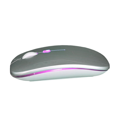 getgad.ch - LED Wireless Computer Maus | Bluetooth | LED Beleuchtung | 2.4 GHz | Silber Licht Lila