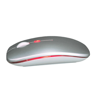 getgad.ch - LED Wireless Computer Maus | Bluetooth | LED Beleuchtung | 2.4 GHz | Silber Licht Rot