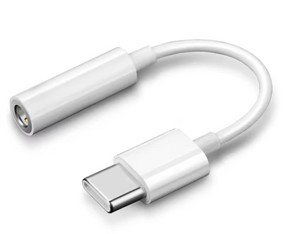 getgad.ch - USB Typ-C auf 3.5 mm AUX-Buchse Adapter | Audio Anschluss für USB-C Geräte | Weiss - 3