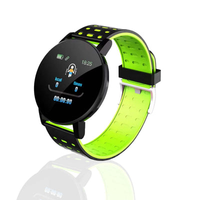 Smartwatch 119 PLUS | 1.3 Farbdisplay | Bluetooth | mit Anrufanzeige Kalorienzähler und vielem mehr | Schwarz-Grün