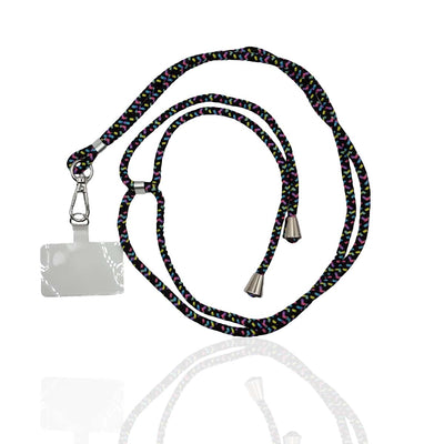 getgad.ch - Universal Smartphone Kette max. 80 cm Trageweite Polyester Seil inkl. Halterung | Schwarz-Bunt-Muster